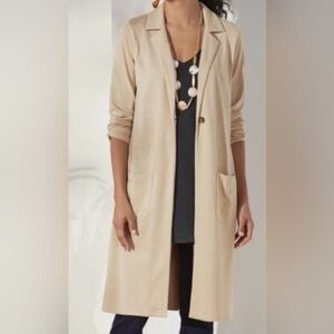 Soft Surroundings Go Lively Paz Jacket in Beige Tan Medium Long cotton modal
